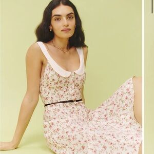 Reformation Charlie Dress with Pink Floral Design